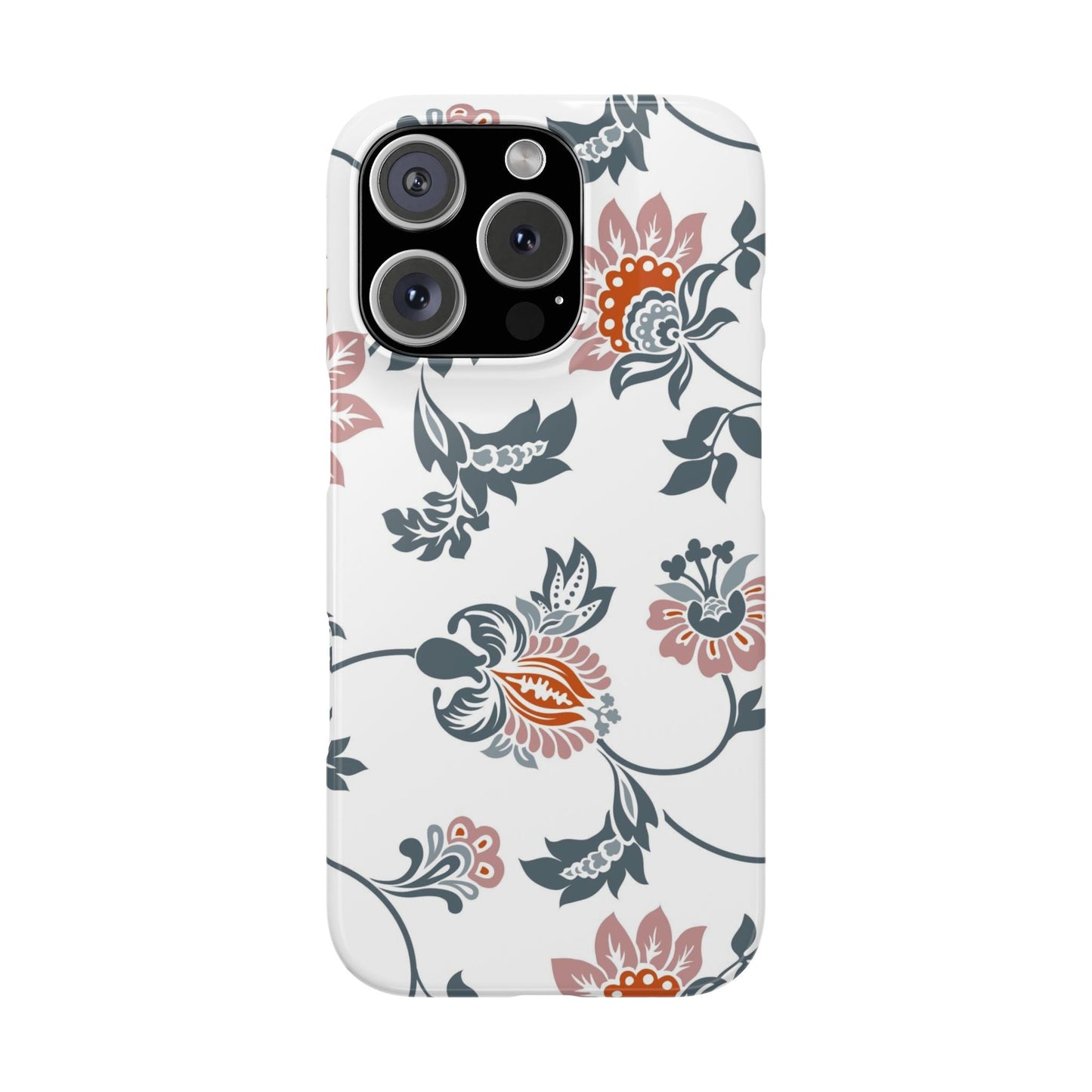 Pink and Green Flower Pattern, Floral Slim Phone Cases, Case-Mate IPHONE16 and all sizes