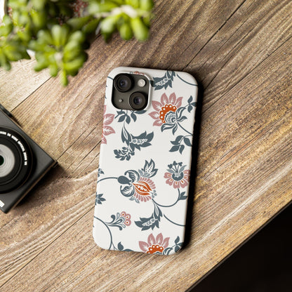 Pink and Green Flower Pattern, Floral Slim Phone Cases, Case-Mate IPHONE16 and all sizes
