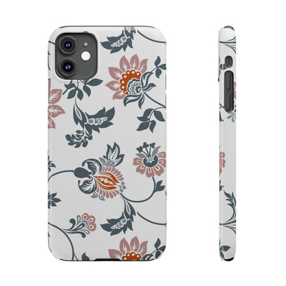 Pink and Green Flower Pattern, Floral Slim Phone Cases, Case-Mate IPHONE16 and all sizes
