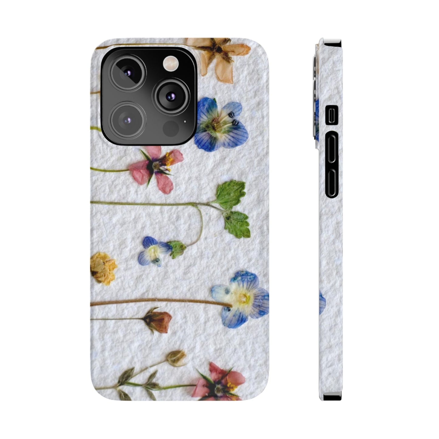 Dried Wild Pink and Purple Flower Image on Paper, Floral Slim Phone Cases, Case-Mate IPHONE16 and all sizes