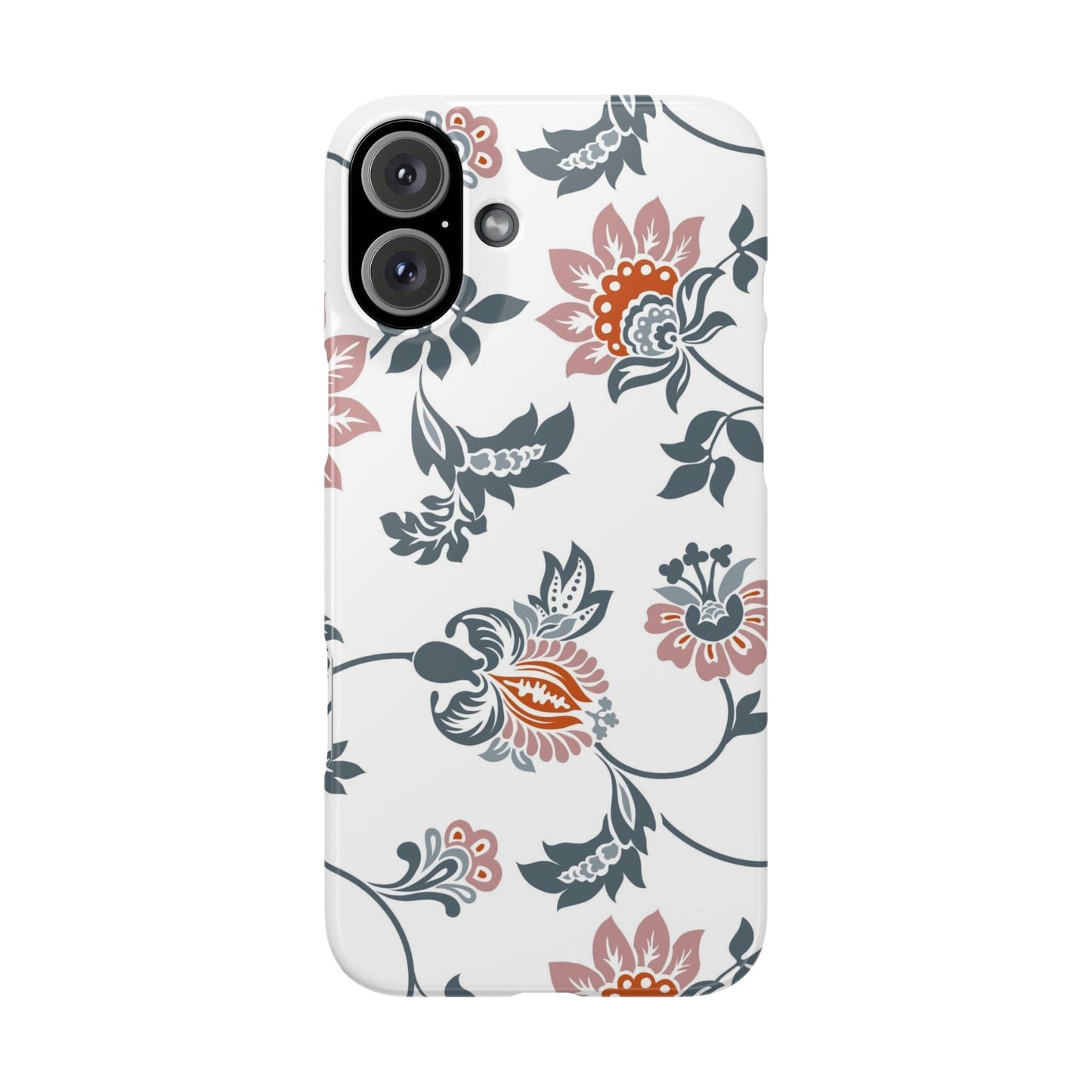 Pink and Green Flower Pattern, Floral Slim Phone Cases, Case-Mate IPHONE16 and all sizes
