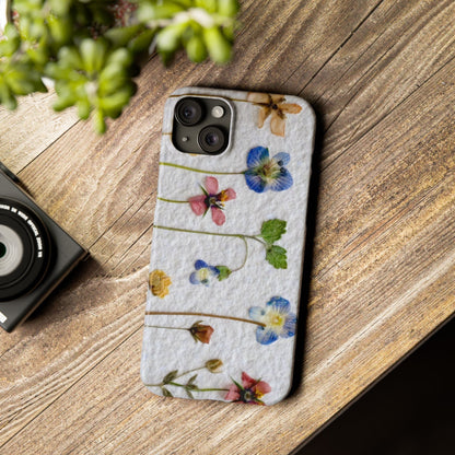 Dried Wild Pink and Purple Flower Image on Paper, Floral Slim Phone Cases, Case-Mate IPHONE16 and all sizes