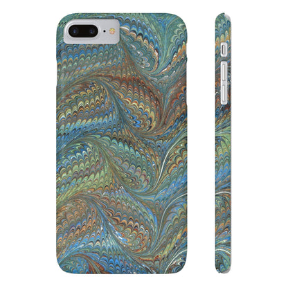 Blue and Green Italian Marbled Swirl Design, Italy Feather Phone Case, Multi-Color, Slim Phone Cases, Case-Mate IPHONE16 and all sizes