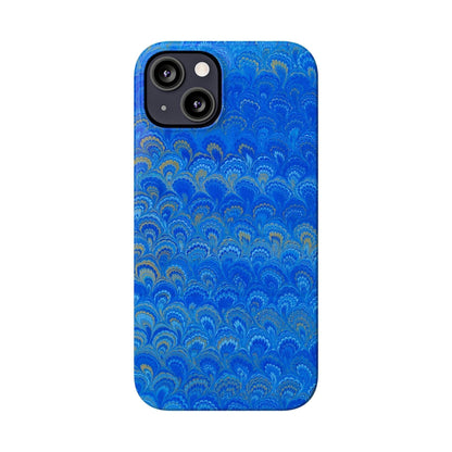 Blue Marbled Design, Italy Feather Phone Case, Multi-Color, Slim Phone Cases, Case-Mate IPHONE16 and all sizes