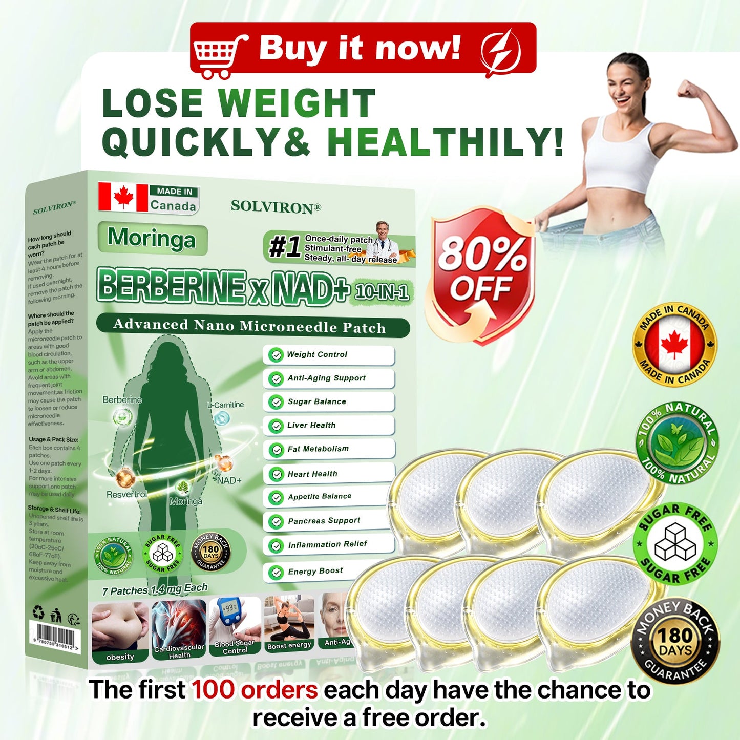 𝐂𝐀 𝐃𝐨𝐜𝐭𝐨𝐫 𝐑𝐞𝐜𝐨𝐦𝐦𝐞𝐧𝐝𝐞𝐝🇨🇦 📦|𝐒𝐎𝐋𝐕𝐈𝐑𝐎𝐍® 𝐌𝐨𝐫𝐢𝐧𝐠𝐚 𝐁𝐞𝐫𝐛𝐞𝐫𝐢𝐧𝐞 × 𝐍𝐀𝐃⁺ 𝟏𝟎-𝐢𝐧-𝟏 𝑨𝒅𝒗𝒂𝒏𝒄𝒆𝒅 𝐍𝐚𝐧𝐨 𝑴𝒊𝒄𝒓𝒐𝒏𝒆𝒆𝒅𝒍𝒆 𝐏𝐚𝐭𝐜𝐡 (𝐉𝐮𝐬𝐭 𝐨𝐧𝐜𝐞 𝐚 𝐝𝐚𝐲, 𝐯𝐢𝐬𝐢𝐛𝐥𝐞 𝐜𝐡𝐚𝐧𝐠𝐞𝐬 𝐢𝐧 𝟕 𝐝𝐚𝐲𝐬)