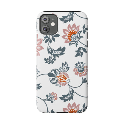 Pink and Green Flower Pattern, Floral Slim Phone Cases, Case-Mate IPHONE16 and all sizes